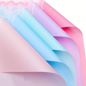 Papier d'emballage pour fleurs de style coréen 58*58cm, feuille d'emballage en plastique PE imperméable, film d'emballage pour fleurs - Product Image 3