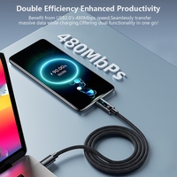 Câble USB Type-C à charge rapide 100W 60W avec éclairage LED, gaine tressée en nylon et alliage d'aluminium pour smartphone et ordinateur