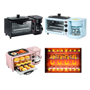 Machine à petit-déjeuner 3 en 1 Four <span class=keywords><strong>Cafetière</strong></span> Grille-pain pour les dortoirs étudiants Petits appartements Sandwichs Toasts & Omelettes - Product Image 2