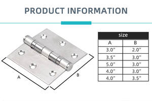 Современные сверхпрочные стыковые петли из нержавеющей стали, бесшумные плоские складные дверные петли, мебельные шкафы, тихие прочные 180 толщиной 5 мм - Product Image 4