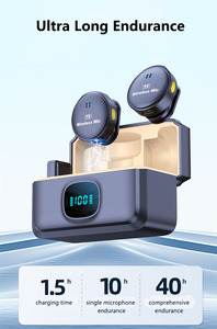 인터뷰용 LED 디스플레이 Q8 마그네틱 무선 클립 라펠 마이크 - Product Image 4