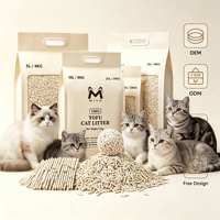 Litière pour chat en tofu de fibre de pois, agglomérante, faible en poussière, biodégradable, jetable aux toilettes, vente en gros pour animaleries, litière en maïs pour chat