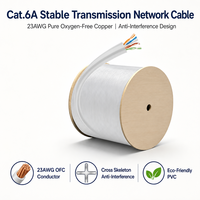 Cable Ethernet LAN UTP Cat6a de 305m (1000 pies) 23AWG de Cobre Puro con Conexión Estable y Estructura Cruzada para Redes Domésticas