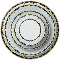 Assiettes de Dîner en Porcelaine Bleue à Motifs Floraux, Vente en Gros Direct Usine, Service de Table Vintage Style Italien en Porcelaine Fine Personnalisable