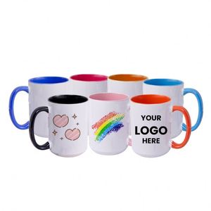 Tasses à café en céramique avec poignée, 11 oz, blanches, mignonnes, colorées, populaires, nordiques, personnalisables avec logo par sublimation, vente en gros à prix abordable - Product Image 4