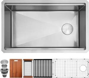 Fregadero de Cocina Grande de Acero Inoxidable 304, de un Solo Tazón, Montaje Empotrado, Fácil de Limpiar, para el Hogar - Product Image 4