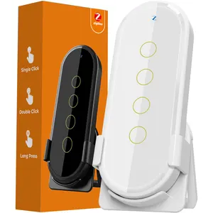 Tuya ZigBee – interrupteur tactile sans fil pour maison intelligente, haut de gamme, 4 gangs, 12 scènes, télécommande, protocole de pont Zigbee 3.0