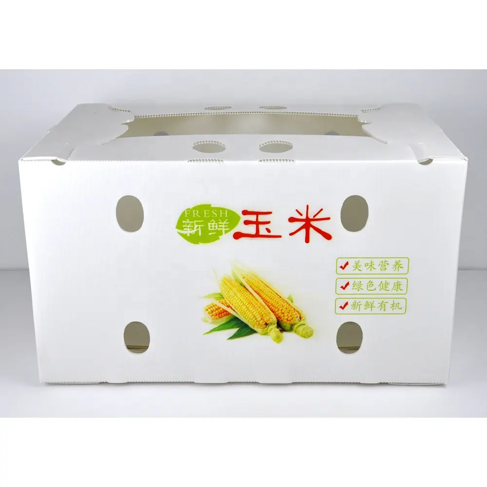 カスタムデザインロゴエコフレンドリーな小包アスパラガスアップルバナナマンゴー食品グレード製品包装段ボール箱