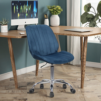 Chaise de bureau pivotante moderne en velours avec hauteur réglable et base rotative, structure en métal