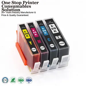 Cartucho de tinta de inyección de tinta 670 XL 670XL Premium, Compatible con HP670, HP Deskjet, Advance 4615