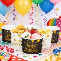 Gobelets en papier pour crème glacée de 4 oz, 5 oz, 6 oz, 12 oz, personnalisables avec votre marque, imprimés en couleur, de qualité alimentaire, avec couvercles et cuillères – Vente en gros