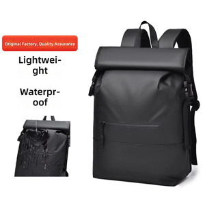 Custom European-style roll-top <b>backpack</b>, minimalist business roll-top casual <b>backpack</b>, outdoor travel and student - Product Image 1