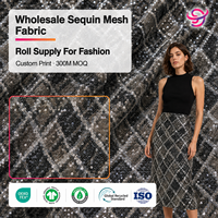 Meilleur prix de gros pour tissu en maille à paillettes en polyester et élasthanne pour vêtements de spectacle