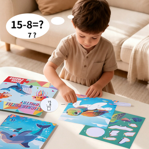 Rompecabezas de Pegatinas Geométricas DIY con Temática de Animales Marinos, Juguetes Educativos para el Desarrollo de la Lógica y la Concentración, Venta al Por Mayor - Product Image 3