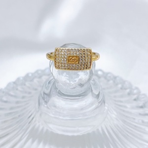 JML Venta Directa de Fábrica Anillos de Latón Laminado en Oro de 14K Estilo Mónaco con Circonita Cúbica y Diamante Brillante Personalidad Hip Hop - Product Image 4
