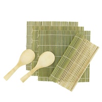 Tapis de cuisine japonais facile à utiliser 24X24 cm Tapis de bambou à sushi vert