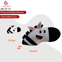 Coussin de sol en peluche doux en forme de U, motif animal mignon personnalisé, en polyester à mémoire de forme, avec design lavable, compatible OEM/ODM