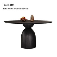Table à manger moderne ModHomi en bois massif, forme ronde avec plateau design champignon, idéale pour petit appartement, cuisine ou restaurant