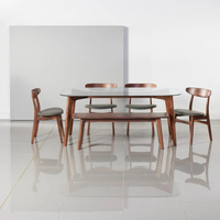 Table à manger moderne en verre trempé de style nordique, pieds en bois MDF, design rectangulaire pour la maison, l'hôtel, durable, stable, meubles de luxe