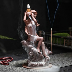 Bruciatore di Incenso a Cascata in Ceramica a Forma di Donna Sexy 9*9*15cm, Grande Fontana di Fumo per Incenso <span class=keywords><strong>Oud</strong></span> - Product Image 6