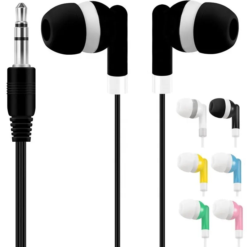 Cheapest Gift In Ear Earphone For School Wholesale Super 3.5mm Colorful Disposable Wired Headset Earbud for Iphone MP3 4