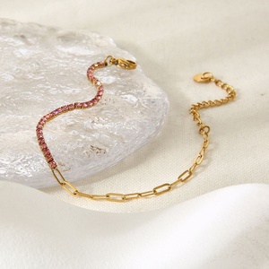 Pulsera de tenis vintage de acero inoxidable con diseño elegante, joyería al por mayor, impermeable, chapada en oro de 18K, con circonitas, regalo para mujer - Product Image 3