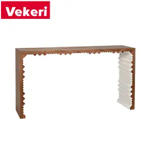 Table de console en bois massif marron massif moderne au design Unique, idéale pour le couloir ou le salon, offre spéciale