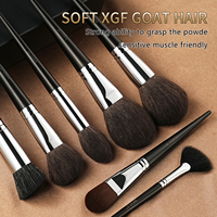 BEILI fournisseur de maquillage 17 pièces ébène XGF chèvre belette cheveux brosse ensemble haute qualité luxe personnalisé logo gravé brosse avec sac