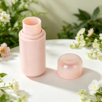 Tubos vacíos de plástico transparente rosa de alta calidad con ventanas transparentes y tapas atornilladas Lápiz labial Blush Stick Tube