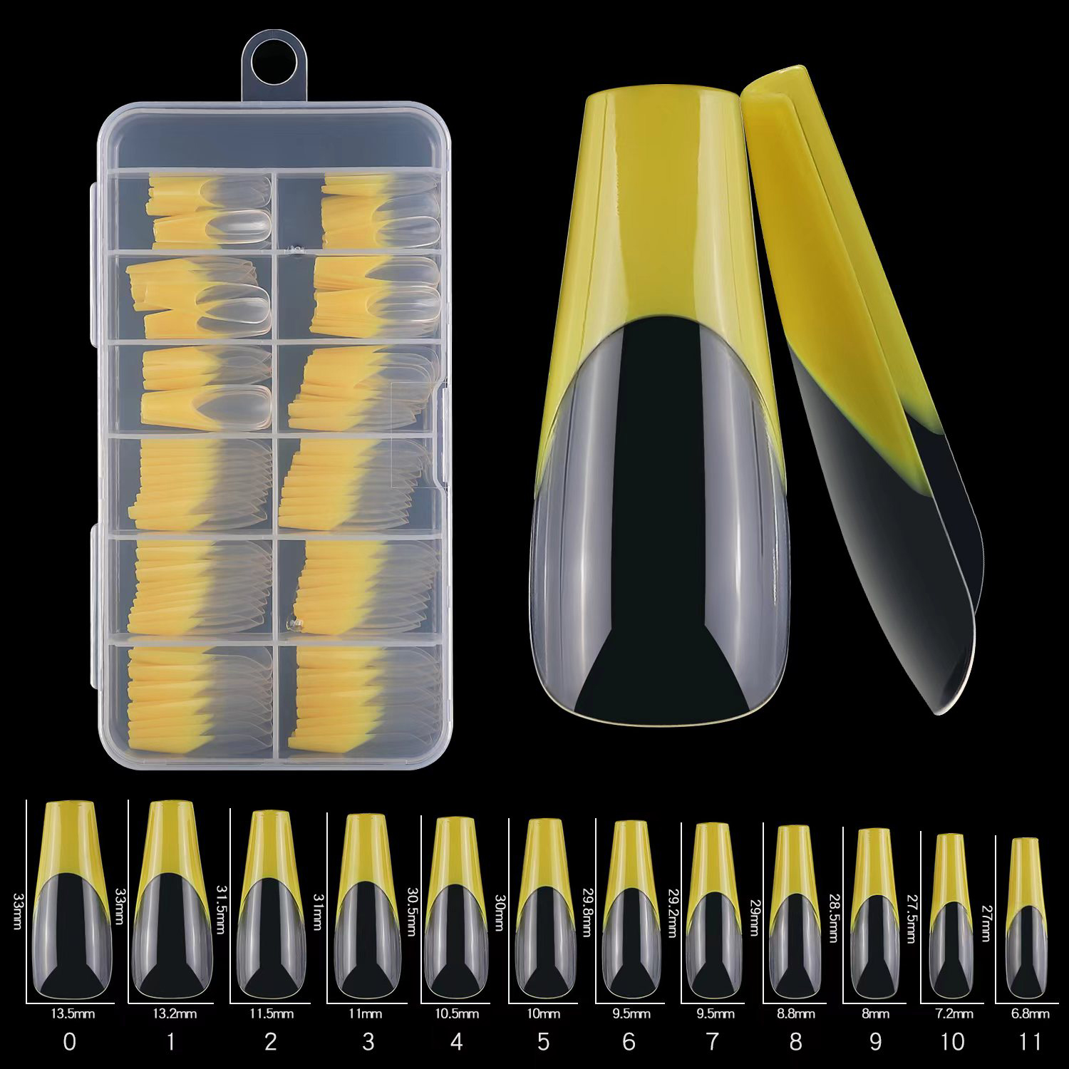 Faux ongles jaunes