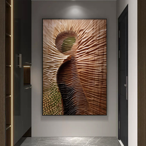 Nhà thiết kế đề nghị lối vào màu nâu bức tranh trang trí Trừu Tượng nghệ thuật hành lang treo bức tranh kết cấu bức tranh tường - Product Image 4