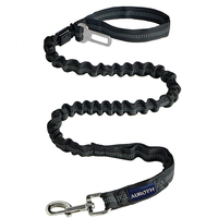 Laisse tactique robuste anti-traction pour chien, en nylon réfléchissant, avec fermoir, extensible, 2 poignées rembourrées, absorption des chocs, pour l'entraînement des grands chiens