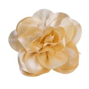 Flor de camelia de satén hecha a mano de 14 cm con acabado brillante para accesorios de ropa, tocados y corsages DIY. - Product Image 5