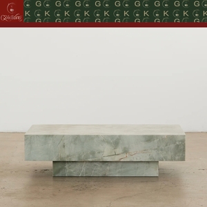 <span class=keywords><strong>Mesa</strong></span> de Centro GOLDKING Moderna para Sala de Estar, Mármol Verde Veteado, Base Gris Claro, Vetas Blancas y Grises, Acabado de Superficie de Alto Brillo - Product Image 3