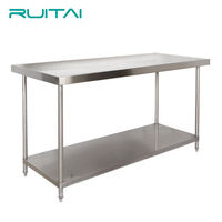 RUITAI table de travail en acier inoxydable cuisine professionnelle étagère de rangement à 2 niveaux étagères