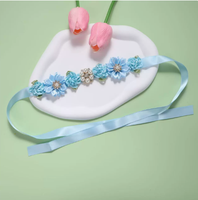 Nouveau 2026 – Vente en gros usine : Bandeau floral élégant pour bébés filles, couronne tendance, 8 couleurs, accessoires pour cheveux en dentelle et coton