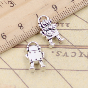 เสน่ห์ช่างหุ่นยนต์17x9มมจี้เงินทิเบตเครื่องประดับโบราณทำด้วยมือ DIY - Product Image 2