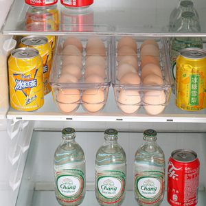 Stackable <b>Clear</b> Plastic Automatic Rolling Egg Dispenser <b>Container</b> Eggs Holder for Fridge - Product Image 4