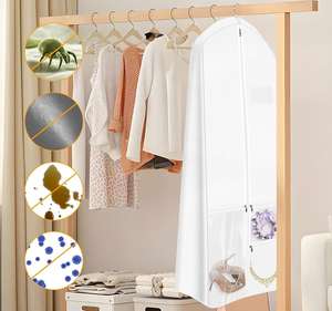 Housse de protection épaisse pour robe de mariée en tissu non tissé, sac de rangement pour robe bustier, anti-poussière et anti-humidité avec poignées - Product Image 2