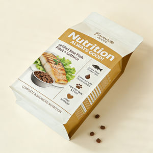 पुनर्जयोग्य एल्यूमीनियम पन्नी प्लास्टिक फ्लैट नीचे पालतू कुत्ते बिल्ली भोजन पैकेजिंग बैग जिपर के साथ बैग - Product Image 4