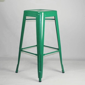 Modern Bistro Powder Coating Metal <strong>Stacking</strong> bar <strong>Stool</strong> with Wood Seat and Backrest - Product Image 2