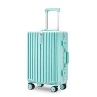 Valise d'ordinateur à cadre en aluminium personnalisé pour jeunes filles, grande capacité, doublée, avec porte-gobelet et roulettes pivotantes