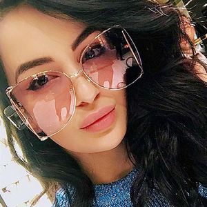 Gafas de Sol de Moda 2025, Estilo Vintage para Mujer, Montura Grande de Media Aro, Ojo de Gato, UV400, Gafas de Sol Extra Grandes con Perlas para Mujer - Product Image 1