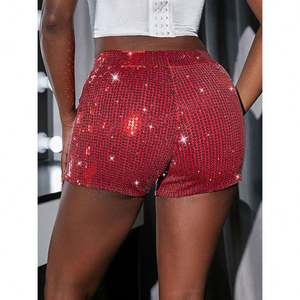 High Elastic Waist <strong>Black</strong> <strong>Shorts</strong> Women <strong>Shorts</strong> Sexy 100% Polyester <strong>Glitter</strong> Sequin <strong>Shorts</strong> - Product Image 6