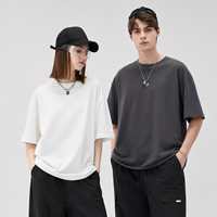 T-shirt surdimensionné 250g 100% coton avec logo personnalisé pour hommes et femmes, style urbain décontracté, haut de gamme, streetwear, uni.