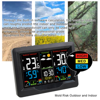 Stasiun Cuaca Nirkabel Termometer Pengukur Suhu Higrometer Jam Alarm Barometer Fase Bulan Snooze Stasiun Cuaca Pintar