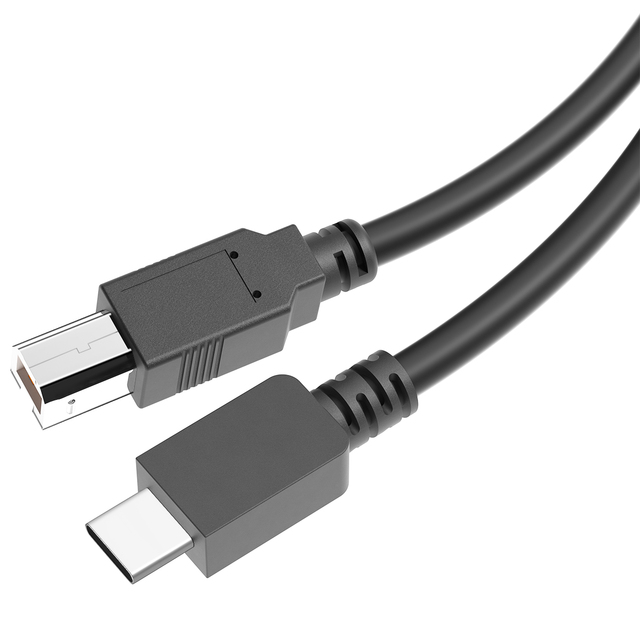High-speed USB-C to B Cable with Nylon Jacket for Printer and Scanner-Charging & Data Transfer