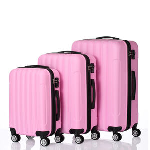 Db 3 In 1 Hard Shell <b>Suitcase</b> Set With Spinner Wheels And Combination Lock For Travel <b>Pink</b> - Product Image 3