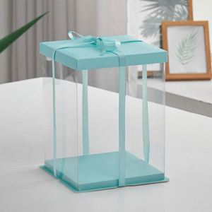Boîte à gâteau transparente en plastique, prix usine 2026, pour mariages, vente chaude, en carton kraft et matériau PET de qualité alimentaire - Product Image 3
