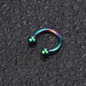 Anillo de acero inoxidable 14G anodizado de grado implante, circular, con rosca interna, para piercing de septum, oreja, labio, barra, nariz - Product Image 5